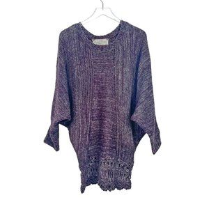 Nick & Mo | Purple Dolman Sleeve Knit Tunic Sweater